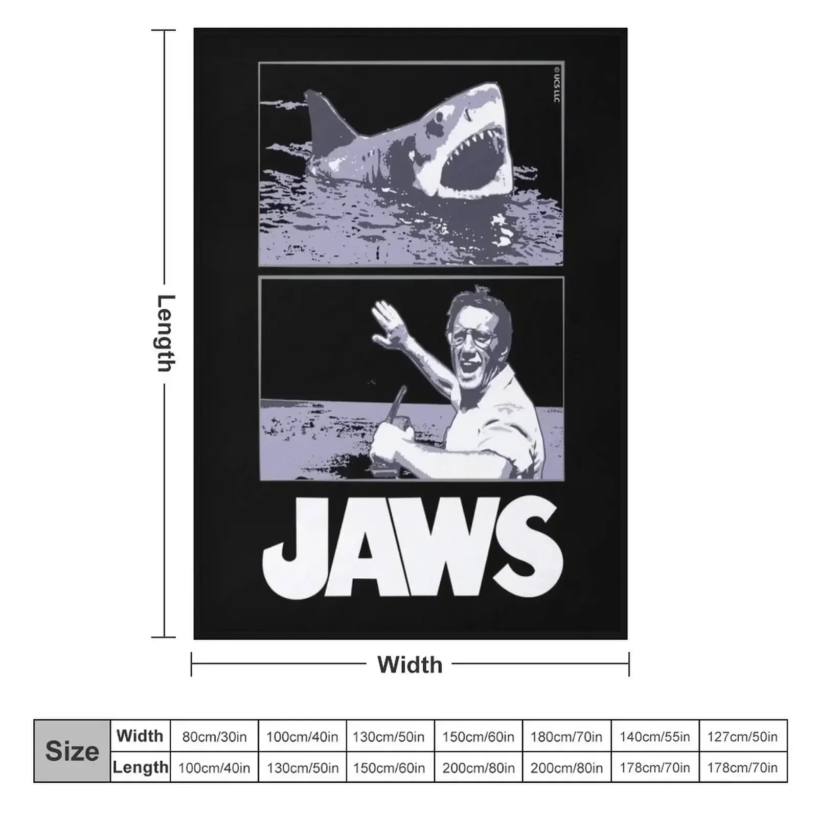 Jaws 1975 movie fan art Throw Blanket Luxury St Tourist Hair wednesday Blankets