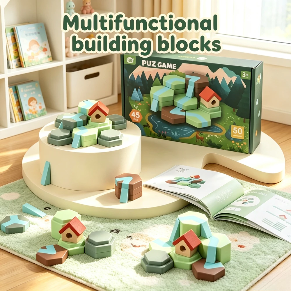 New Building Blocks Multi functional Assembly Educational Toy Space Wooden Large-particle Toy Free Assembly Birthday Gift