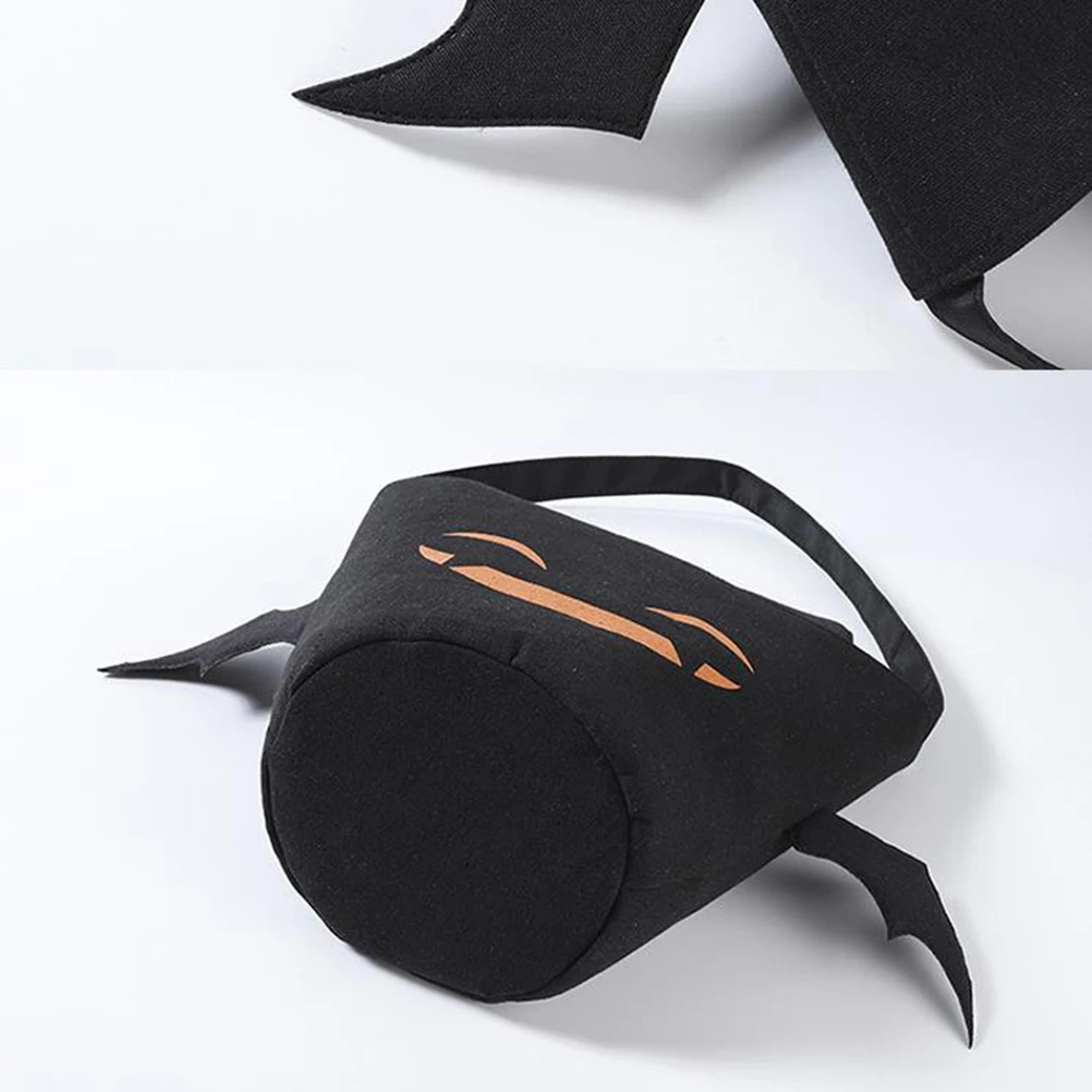 

Halloween Canvas Goody Bags Foldable Portable Candy Bags Hand Basket Large Capacity Assorted Color for Party Treats