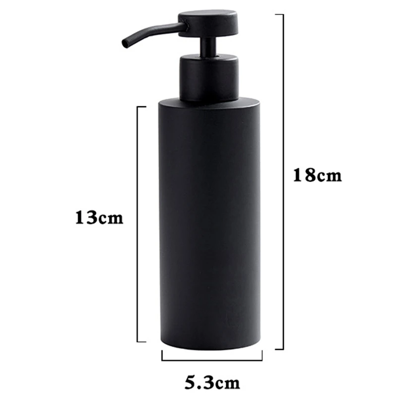 Dispensador De Sabão De Mão De Aço Inoxidável, Lavagem Líquida Preta, Garrafa De Sabão De Metal Escovado, Dish Bath Countertop Lotion Dispensers