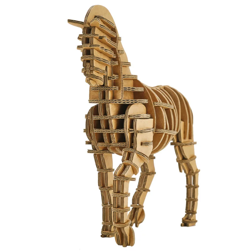 Paper Model Building Sets Horse Building Block Toys Ornament Paper Crafts DIY Creative Assembly Animal Parent-Child Education