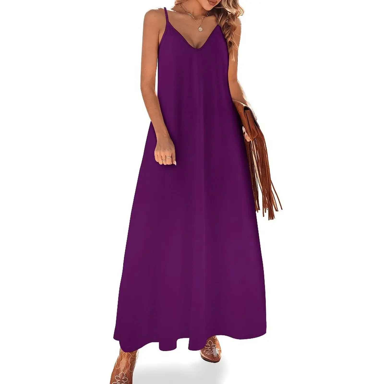 

Solid Purple Sleeveless Dress luxury dresses elegant dress summer women's dress 2025