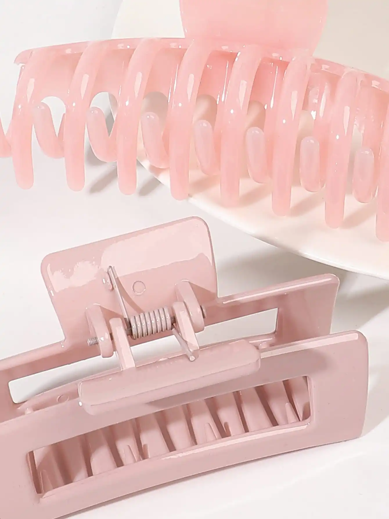 4 Stück klassische schwarze Haarklammern in verschiedenen Stilen, Blumenquadrat, große Haarnadeln, rutschfeste Haar-Accessoires für Frauen, dickes Haar – Detail 3