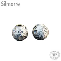 1pc 925 Sterling Silver 11mm Moon Charm Beads for DIY Bracelet Making Fine Jewelry Finding