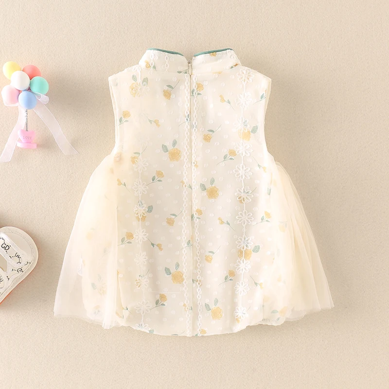 ชุดคลุมเด็กทารกหญิงลายดอกไม้ ผ้าฝ้ายผสม แขนยาว คอทรงกลม รุ่น Summer Flag Robe Dr Baby Girl's Onesie Bot Covering Svel