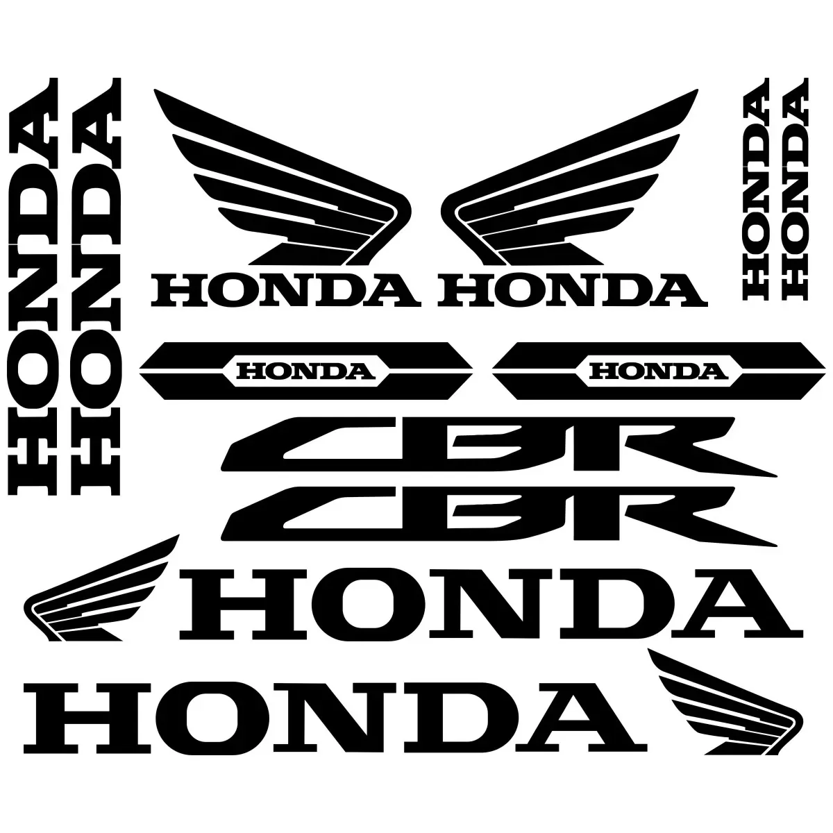 Vinyl Motorcycle Honda Logo Sticker Kits CBR HRC Tank Helmet Decal Set image 3