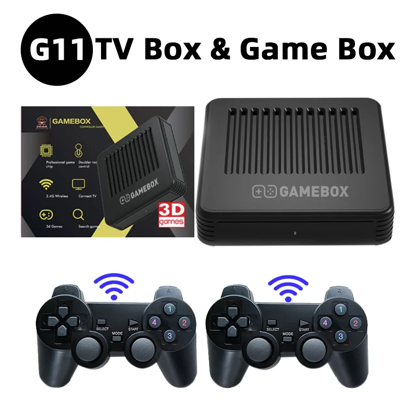 Retro Video Game Console G11 Android9.0 Emuelec4.5 Dual System TV Box 905X3 Chips 4K HD Output 50Simulators 25000Games Kid Gifts