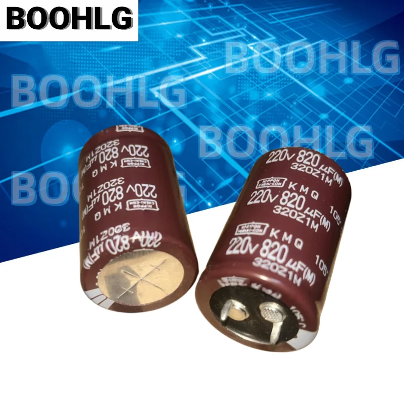 2PCS KMQ Capacitor Eletrolítico de Alumínio 220V 820UF 25×40mm Substituição para Capacitor de Potência de Alta Estabilidade 200V 820UF