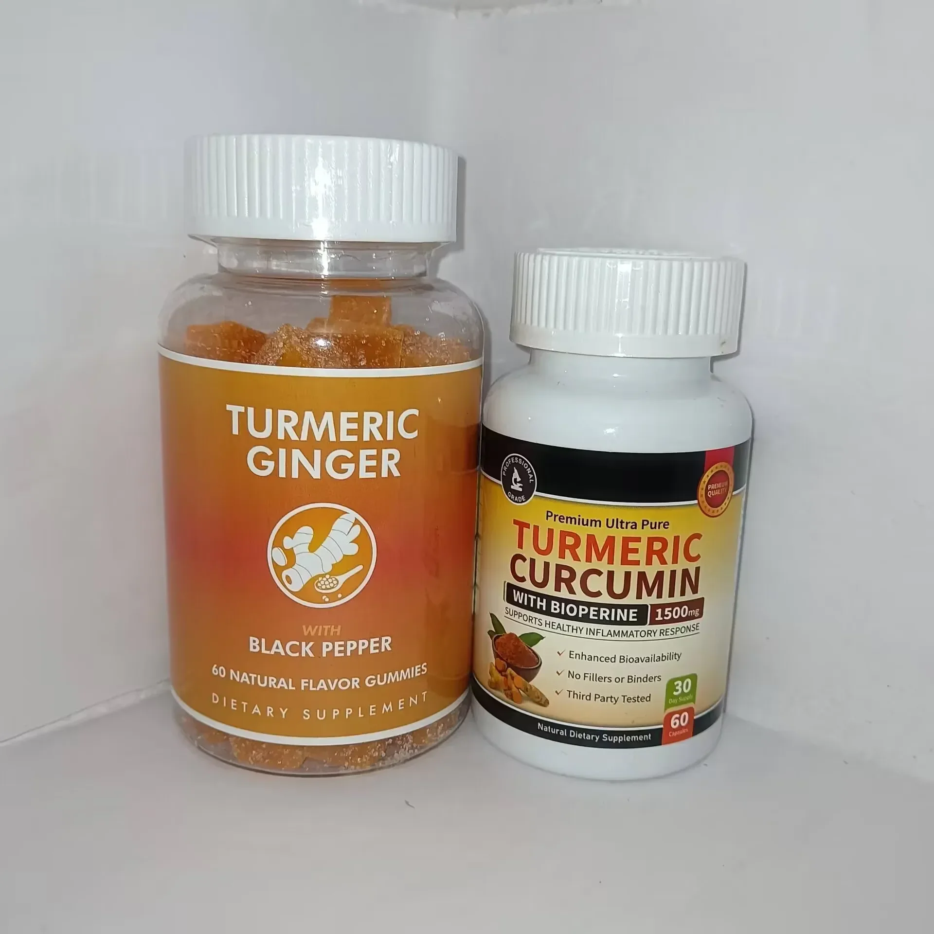 

1 set of curcumin gummies+curcumin capsules to regulate immunity and promote digestion health food