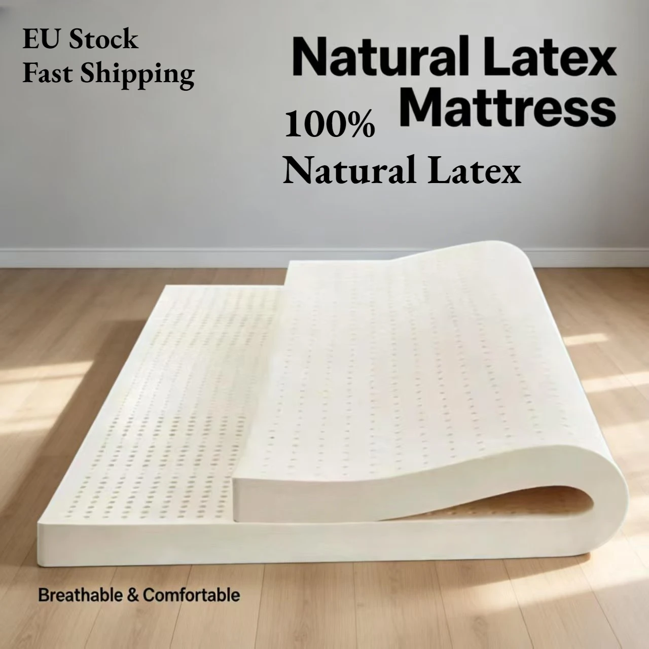 Colchón de Látex Natural Tailandés 100% Engrosado de 10/7.5 cm, Estilo Tatami para Estudiantes, Familias, Hoteles, Regalo de Lujo