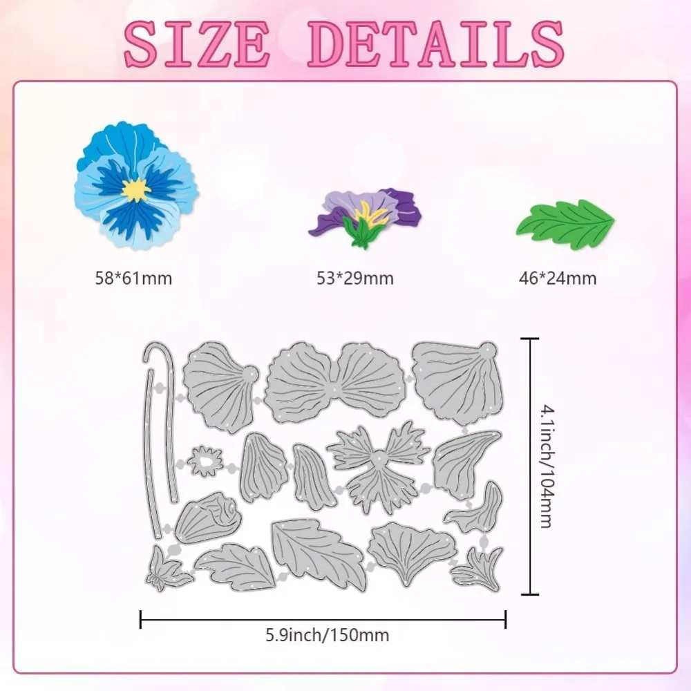 Pansy Cutting Dies Flower Card Making Die Cut Carbon Steel Phalaenopsis Die Cuts Stencils Card Scrapbooking Embossingb Folder