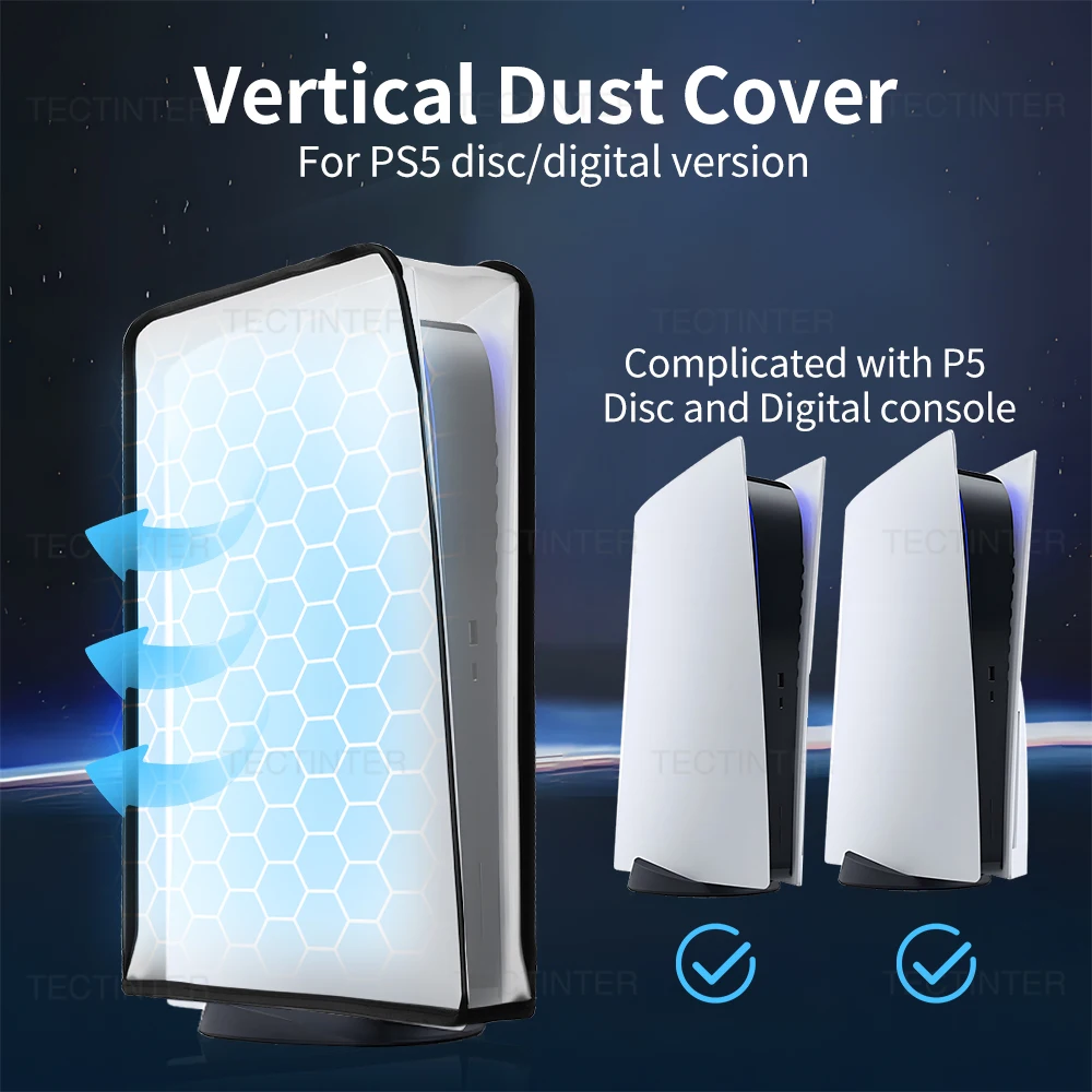 For PS5 Console Transparent DustProof Case Anti-Scratch Dust Cover Protective Vertical Cover For Playstation 5 Accessories