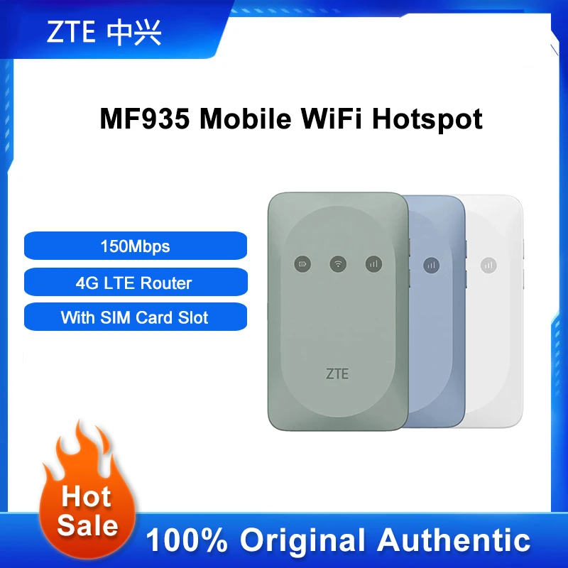 

Unlocked ZTE MF935 Mobile WiFi Hotspot Cat4 150Mbps Modem Mini Outdoor Hotspot 4G LTE Router With Sim Card Slot 2000mAh Battery