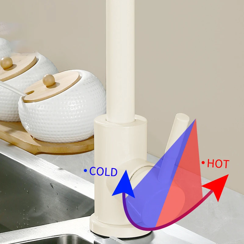 

Kitchen Faucet 360 Degree Swivel Spout Household Splash-proof Boosting Hot Cold Mixer Tap for Farmhouse RV Lavatory Bar Outdoor