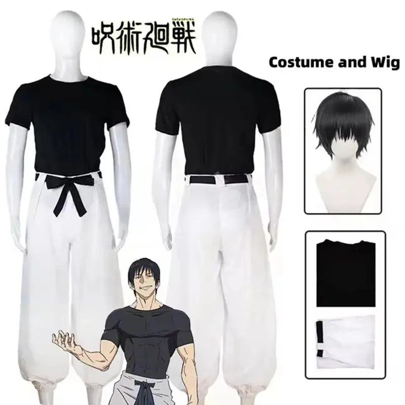 

Anime Jujutsu Kaisen Season 2 Toji Fushiguro Cosplay Costume Wig Uniform Sorcerer Killer Halloween Costume for Women Men