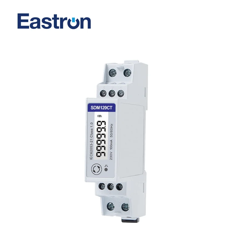 Imagem -02 - Entrada do Sdm120cc-mvr Fase Fios 230v Modbus Rs485 Kwhkvarh u i p q pf hz Medidor da Energia do Trilho do Ruído do Dmd Ce-a Meio