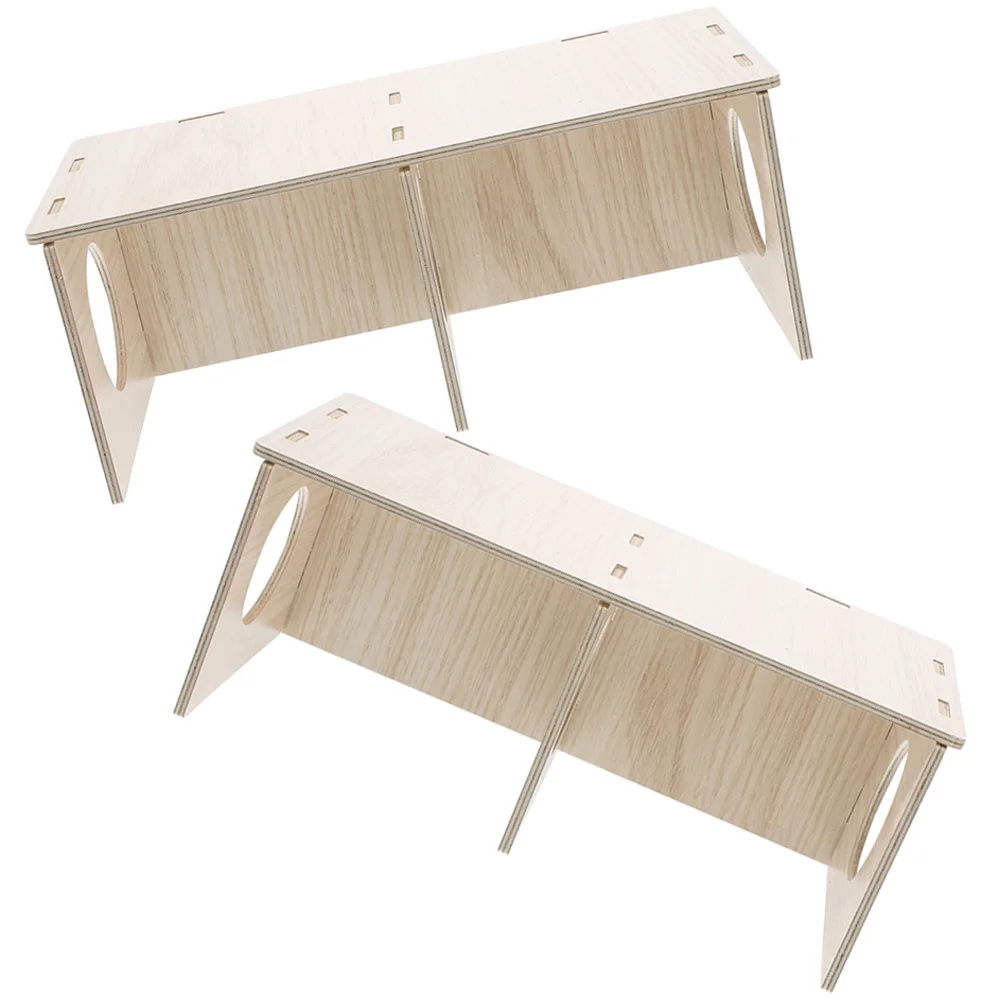 

2pcs Wooden Hamster Houses Durable Biting Resistant Hideouts Small Animal Cage Accessories Pet House Resting Place Decorative