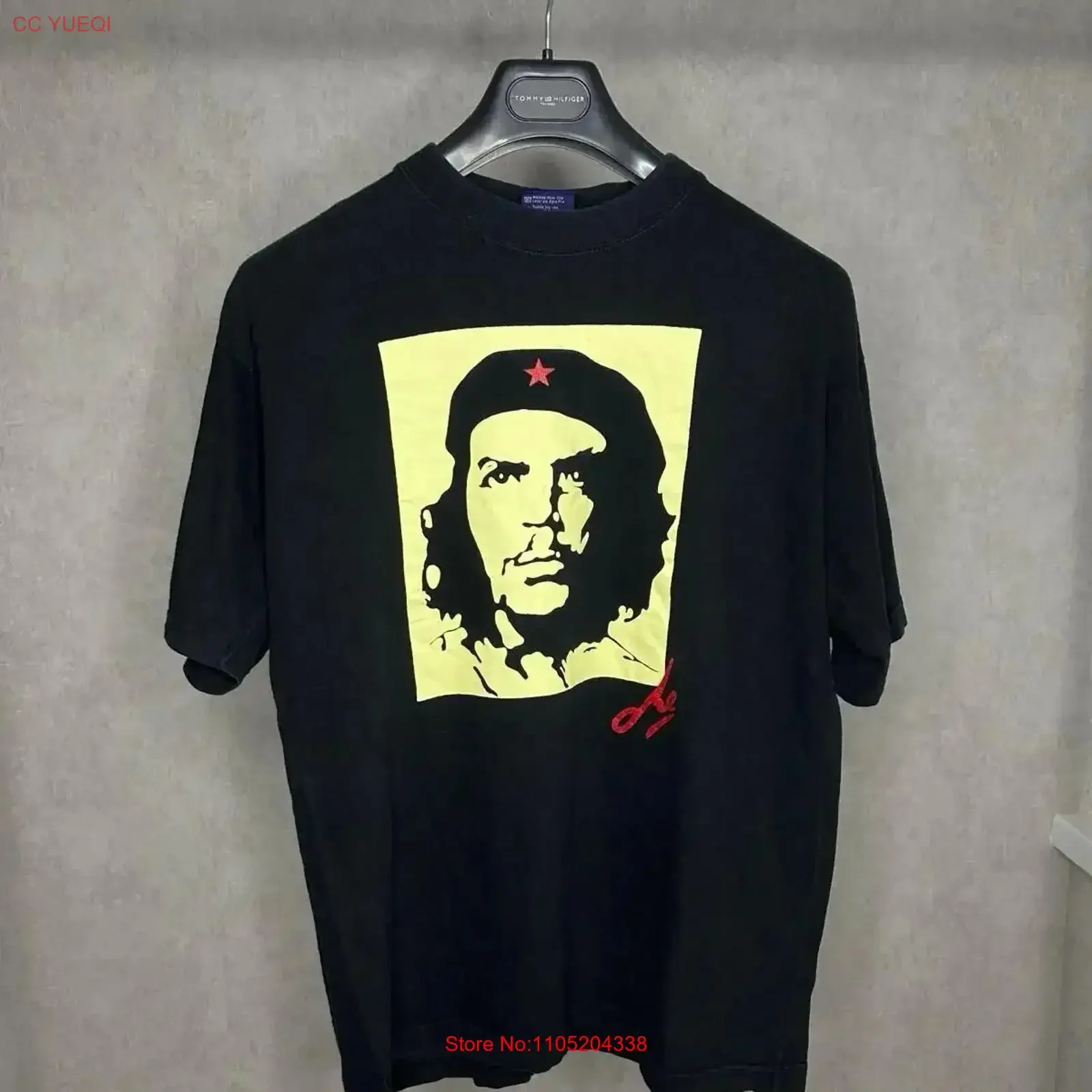 Vintage Che Guevara T-Shirt Größe M Herren Schwarz Gewaschen Streetwear Atmungsaktiv Gestreckt Leicht modisch Vintage Gewaschen