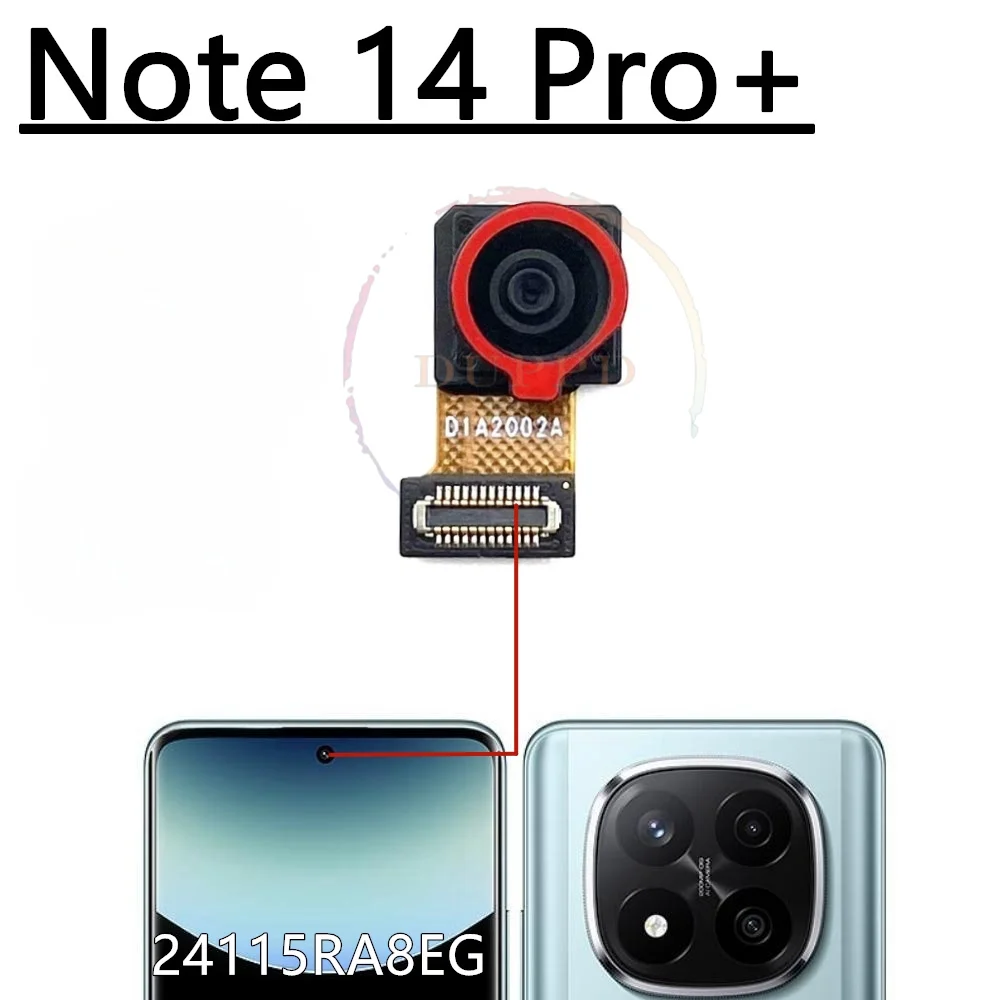 Front Selfie Back Facing Main Backside Camera Module For Xiaomi Redmi Note 14 Pro+ 5G Wide Rear Camera Flex Cable Part