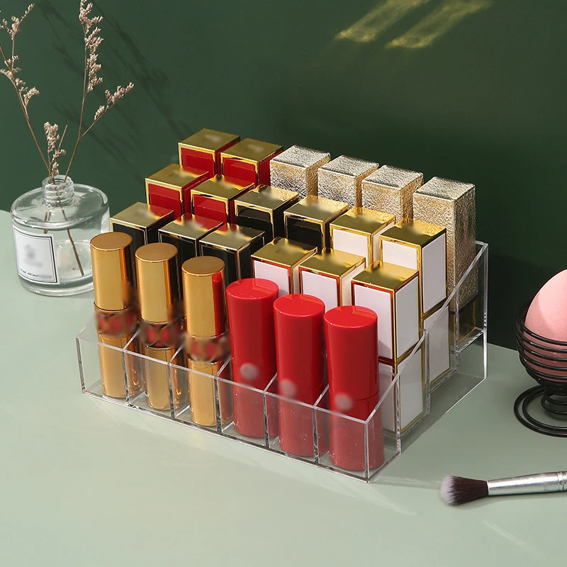 Display Big 9/40 Grid Lipstick Stand Trapezoid Clear Makeup Case Bathroom Cosmetics Lipstick Storage Box Dropshipping