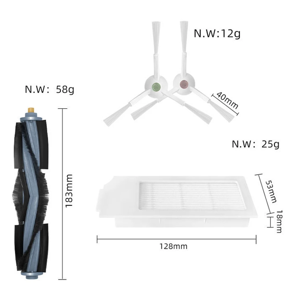 Peças sobresselentes do aspirador do robô, Escova principal, Escova lateral, Filtro Hepa, Mop Rag, Acessórios para DEEBOT T10 TURBO