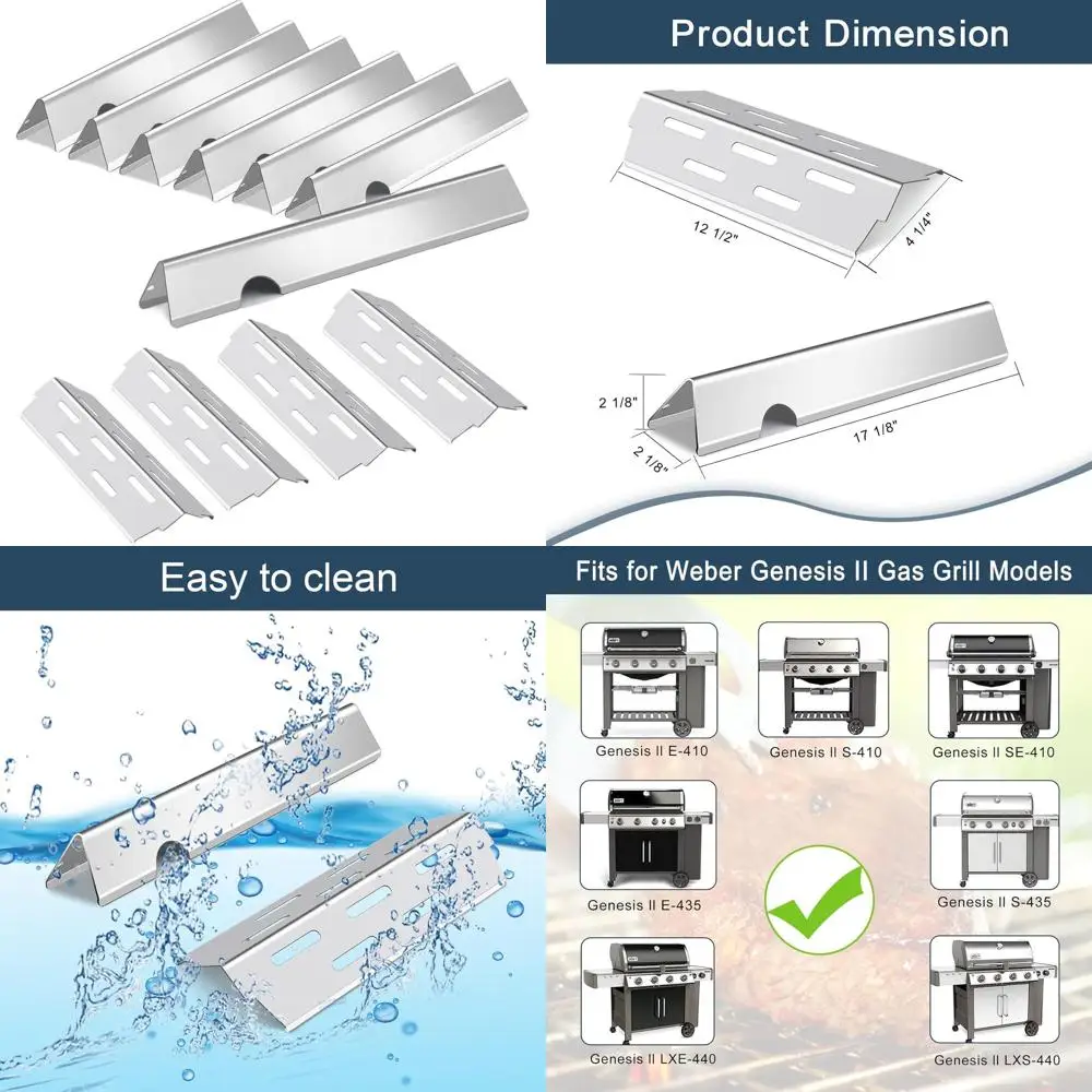

Stainless Steel Flavorizer Bars and Heat Deflector for Genesis II Grills, 304 Grade, 66030x7 and 410x4 Models