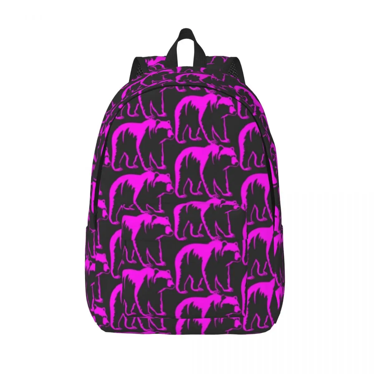 

Monochrome Bear Silhouette Backpack Male Neon Pink Big Backpacks Aesthetic School Bags Travel Designer Rucksack Christmas Gift