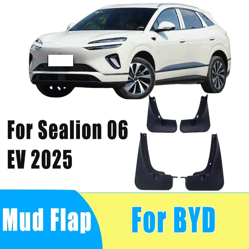 

4pcs Auto Tire Mudguard Waterproof Prevent Mud Splashing Car Mud Flap Fender Trim Accessories For BYD Sealion 06 EV 2025