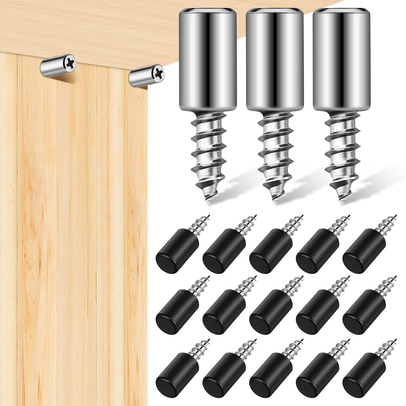20 Pcs Self-tapping Plate Support Screws Clear Drawer Cabinets Shelves Shelf Pegs Glass Pins Supports Accessories