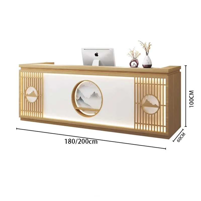 Simple Classic Reception Desk Senior Style Beauty Salon Usa Reception Counter Luxury Custom Empfangstheke Office Furniture