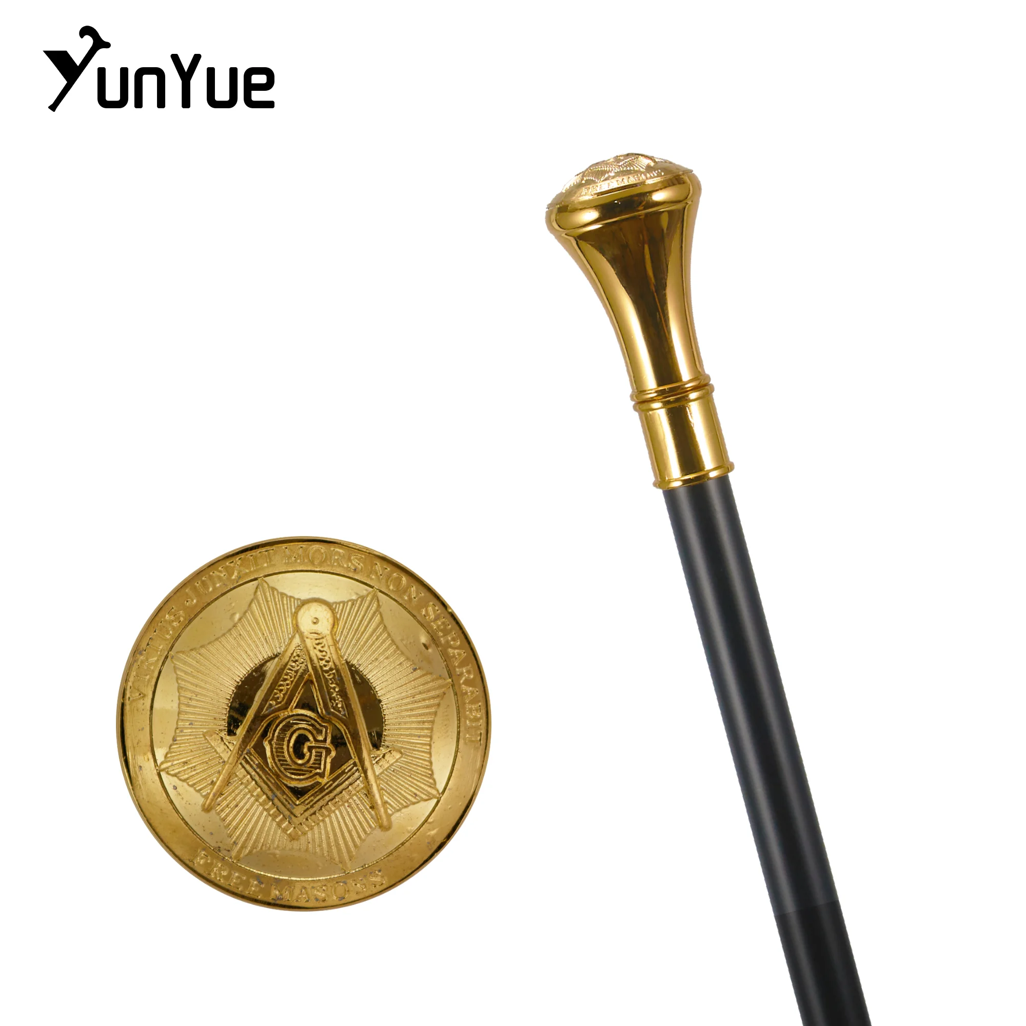 Gold AG Totem Freemasonry Walking Cane Fashion Decorative Walking Stick Gentleman Crutch Cosplay Photography Props Party Sceptre
