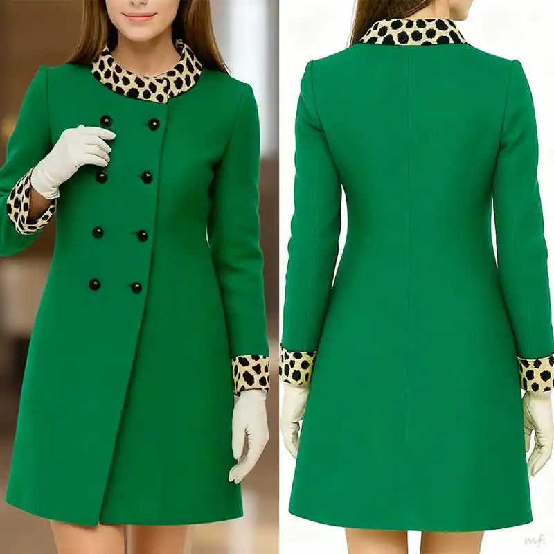 

Women's Overcoat 1 Piece Jacket Double Breasted Coat Autumn and Winter Outdoor Warmth Commuting Office Wear Customized