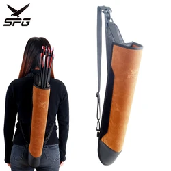 Couro fosco Composto Bow and Arrow Bag, Archery Quiver, Caça ao ar livre tradicional Recurve, Acessórios de alta qualidade