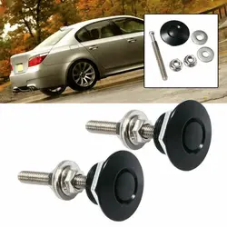 2/4pcs Universal Aluminum Push Button Billet Quick Release Racing Car Front Bumper Hood Pin Engine Lock Latch Clip Body Kit