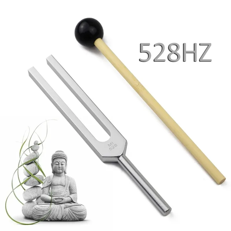 528HZ MI528 Stemvork 528C Yoga Chakra Spirituele Tuner met Mallet voor DNA Reparatie Sound Healing Zenuwstelsel Testing Tool