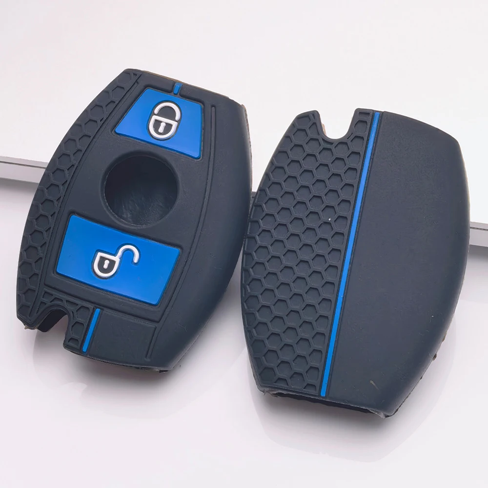 Key Fob Cover for For Mercedes Benz A B C E S CLS CLA GLA GLK ML R Class W203 W204 W211 W212 2 Anti-Scratch Shockproof Soft Grip