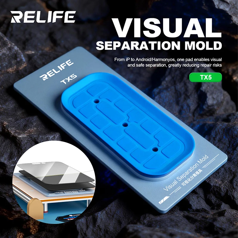 RELIFE TX5 Visual Separation Mold Compatible with IP12-17 and Android Phone Works with 95% of Separation Machines on the Market