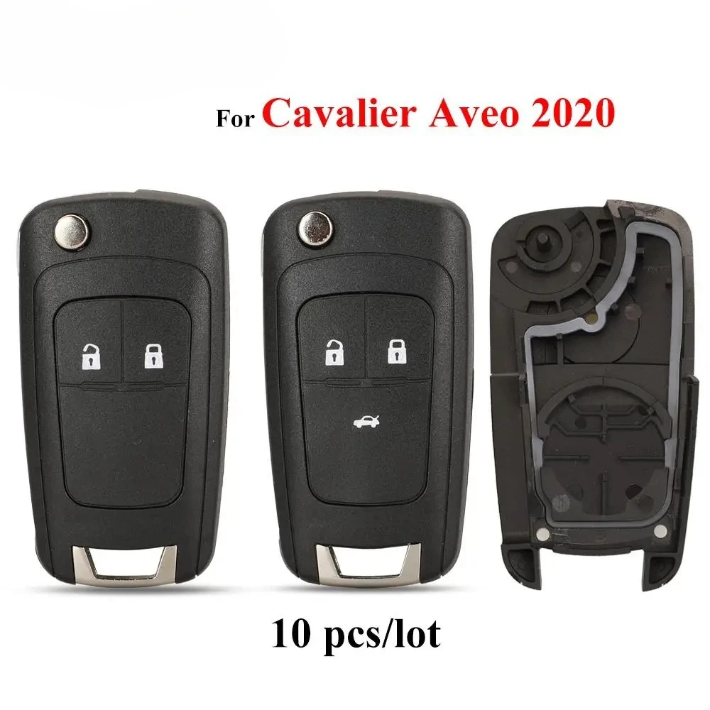 

10pcs Flip Remote Car Key Shell For 2019 2020 Chevrolet Cavalier Aveo Buick Excelle 2015-2021 Opel 2/3BTN Key Case Fob