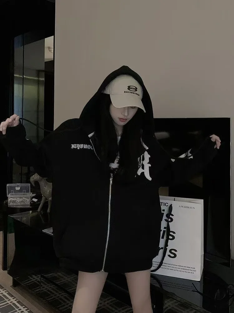 هذا العام الجديد الخريف والشتاء المد العلامة التجارية إلكتروني الأزياء مقنعين زوجين هوديي كبار تصميم الشعور معطف فضفاض كبير الحجم #5