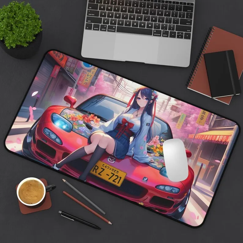 Tappetino da scrivania RX-7 |   Tappetino per mouse per ragazza JDM |   Blocco da scrivania Ahegao |   Tappetino per auto anime |   Tappetino da scrivania per giochi per PC |   Antiscivolo |   Resistente |   Regalo del giocatore
