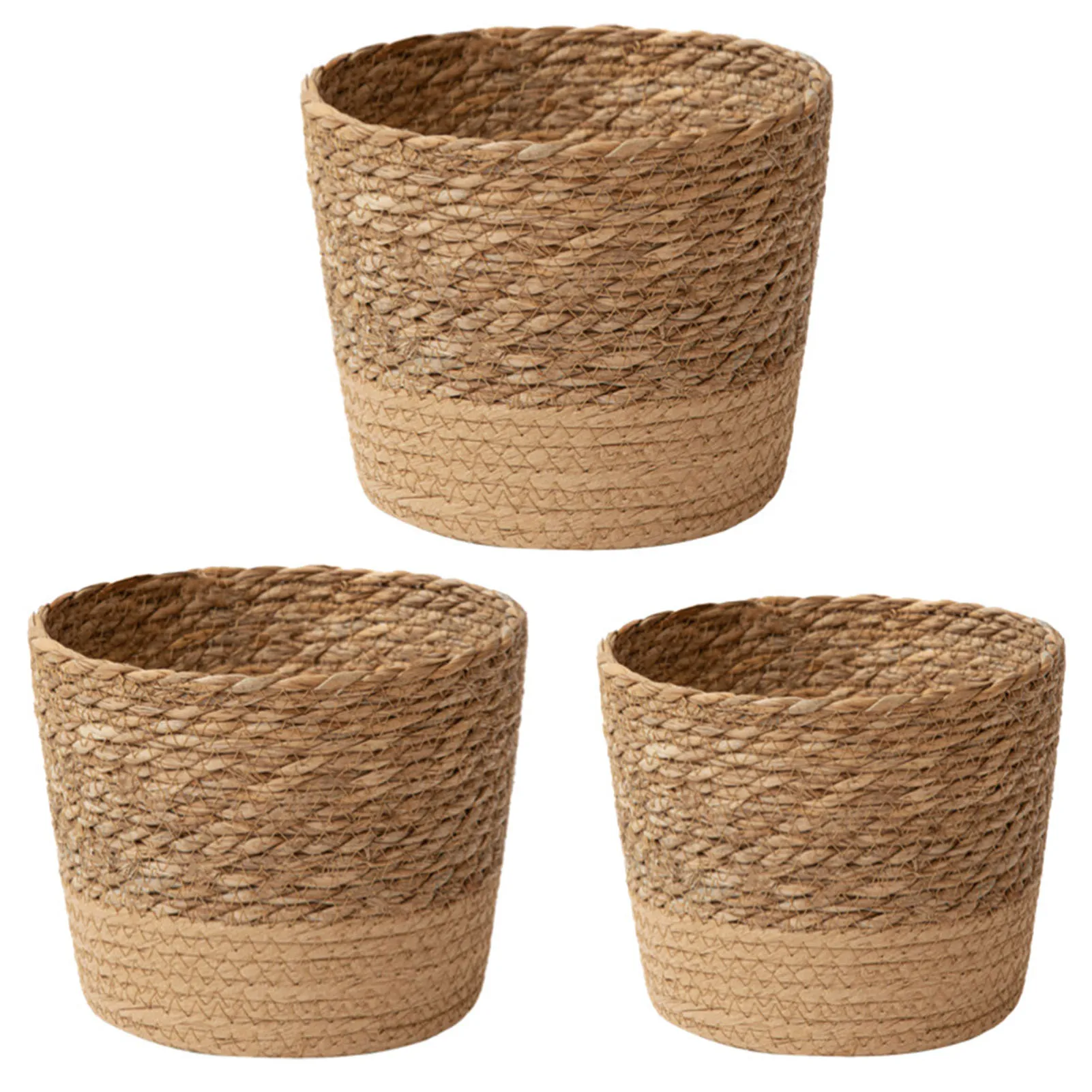 Straw Weaving Flower Plant Pot Basket Grass Planter Basket Indoor Outdoor Flower Pot Cover Plant Containers for Plantable Plants