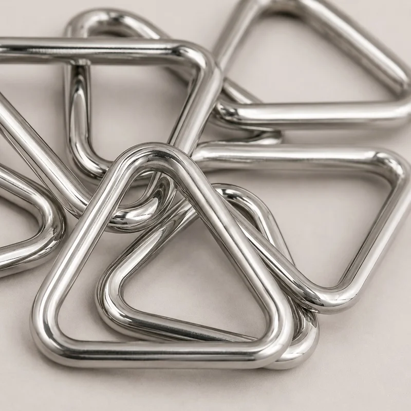 10Pcs 3-5x15-50mm 304 Stainless Steel Triangle Ring Buckle for Dog Harness Leash Webbing Bag Strap Junction Connector Hardware