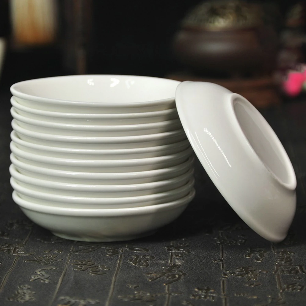 

12Pcs Ceramic Ink Dishes Creative Calligraphy Plates Smooth Surface Multi-Functional Home Office Stationery Ink Dish