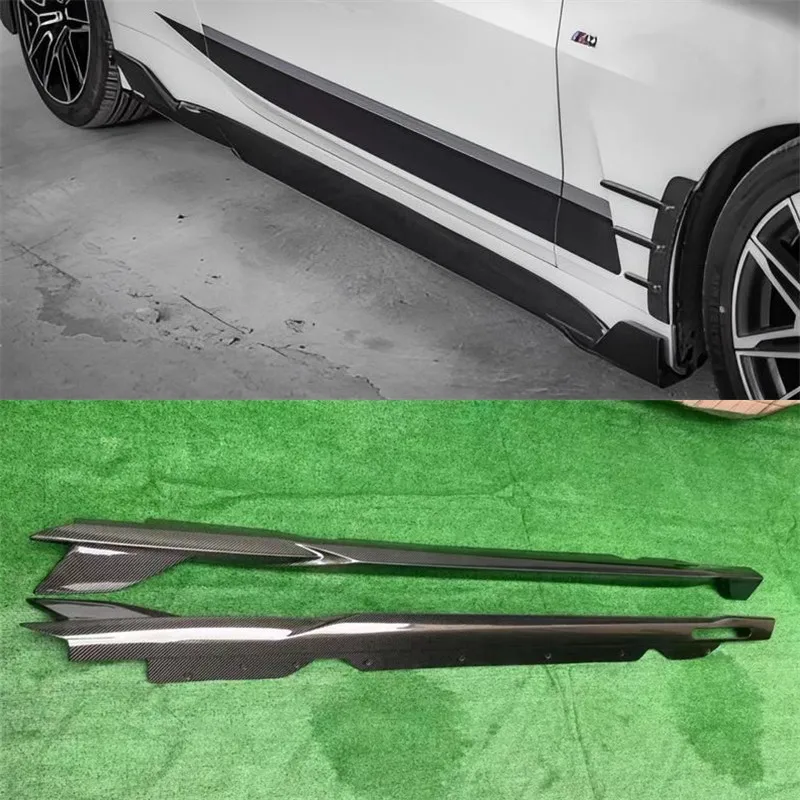 

For BMW 4 Series G22 G23 2021-2024 ReaI Dry Carbon Fiber Side Skirts Extensions Lips Spoiler Car Accessories Body Kit