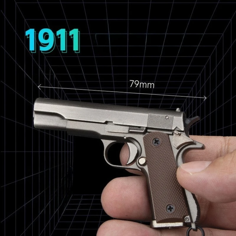 

1:3 Model 1911 Gun Keychain Shell Ejection Disassembly Alloy Decompression Toy Ornaments Collectible Men's Gift