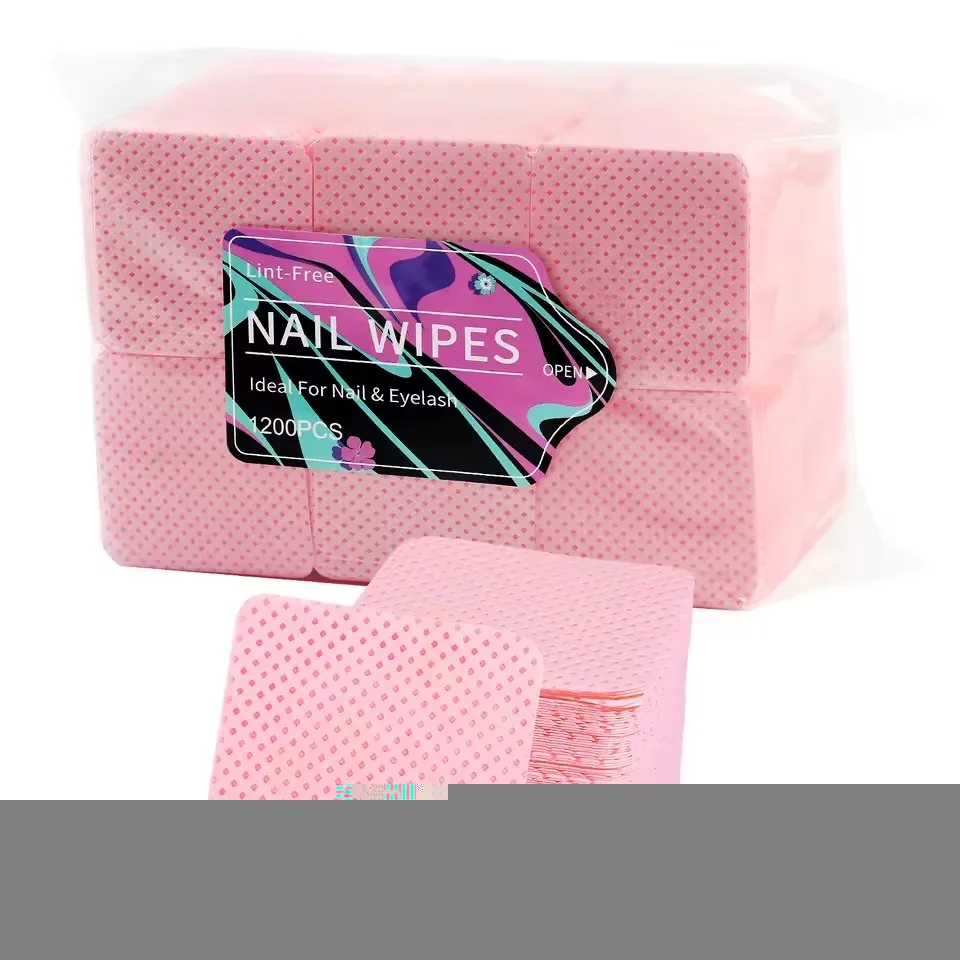 1080 Stuks Boxed Nail Art Niet-pluizende Wimper Lijm Doekjes Papier Gel Polish Remover Schone Lijm Wattenschijfjes Beauty cleaning Tools