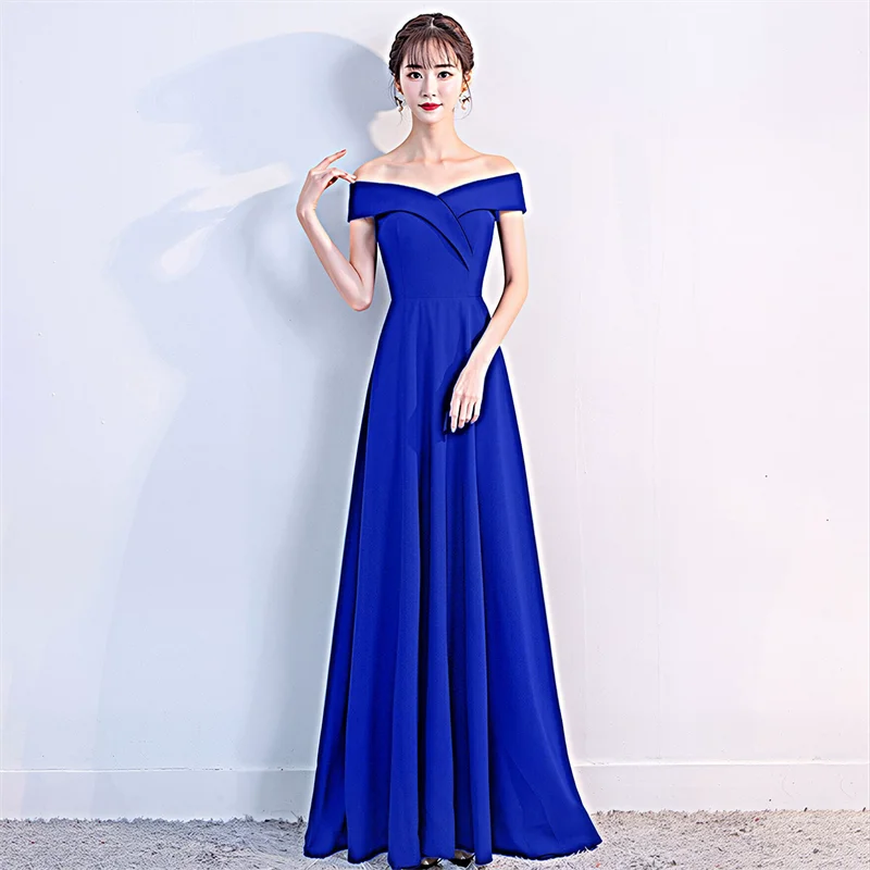 Damen-Abendkleid mit freiem Schulterbereich, elegantes, bodenlanges Kleid, hochwertige, schlichte, luxuriöse Bankett-, Party-, Abschlussball-, Cocktail- und formelle Kleidung – Detail 5