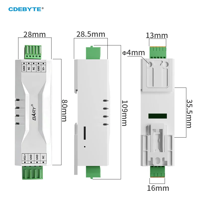DC-DC Step-Down Power Supply Module CDEBYTE BDD03 Series Din-Rail Power Module Input Voltage 14.5-60VDC Output 5V/12V/24V