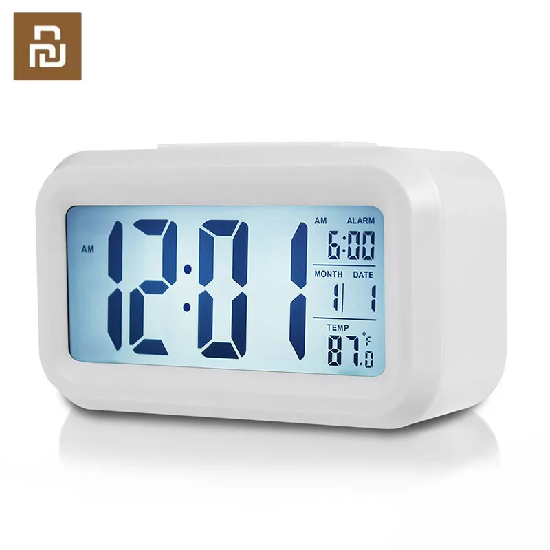 

Youpin Temperature Version Clock Silent Clocks LED Digital Clock Light Sensing Alarm Clock Snoozy Student Home Office Decoration