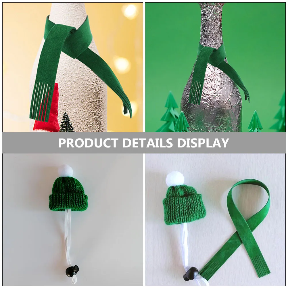

1 Set Pet Knitted Hat Small Animals Adorable Chinchilla Scarf Costume Accessory Adjustable Reusable Party Photo Prop Decorative